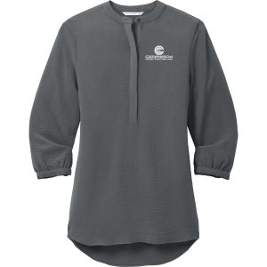 Ladies 3/4-Sleeve Textured Crepe Tunic